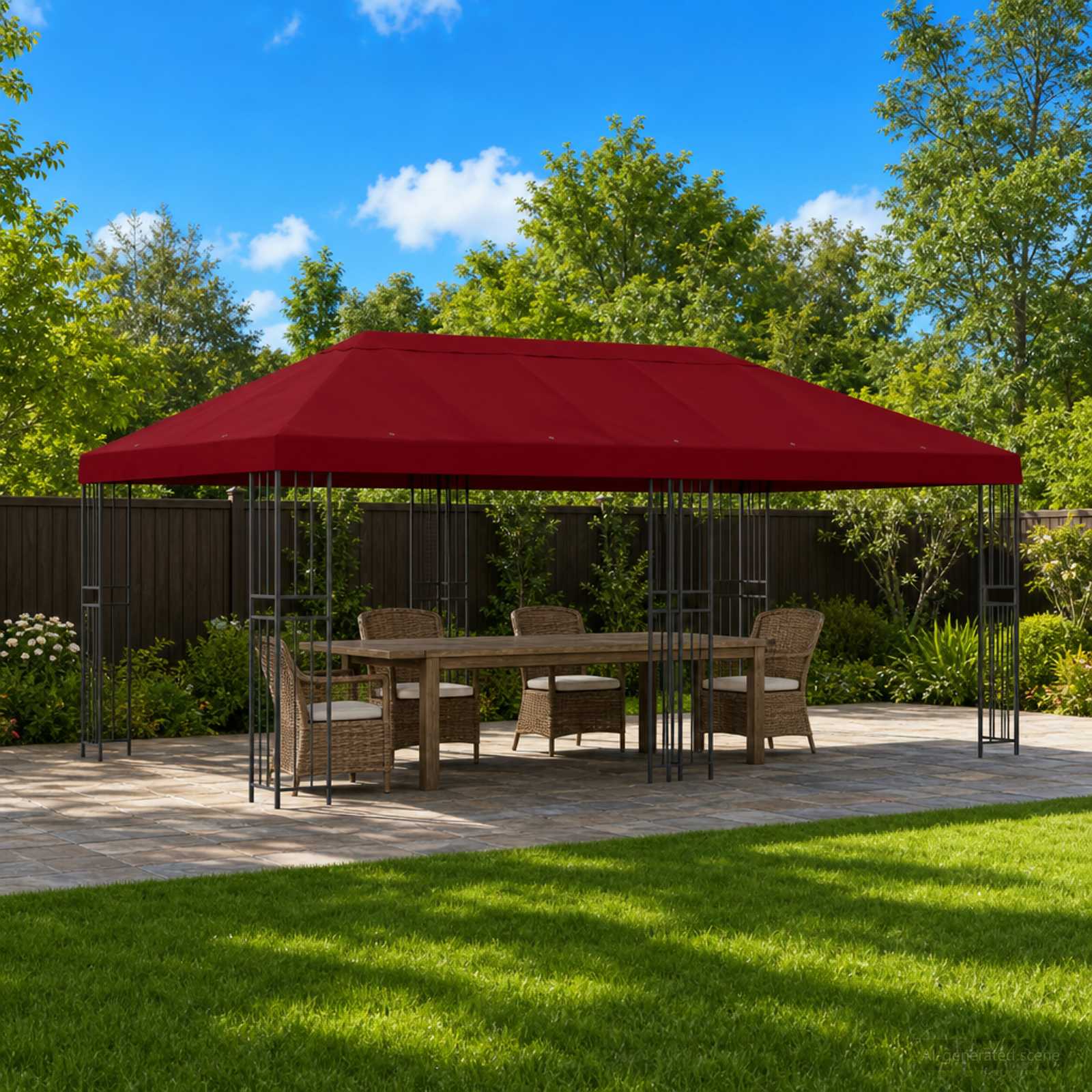 Aia gazebos 6 x 3 m Veinipunane Polüester ja teras 190 gsm