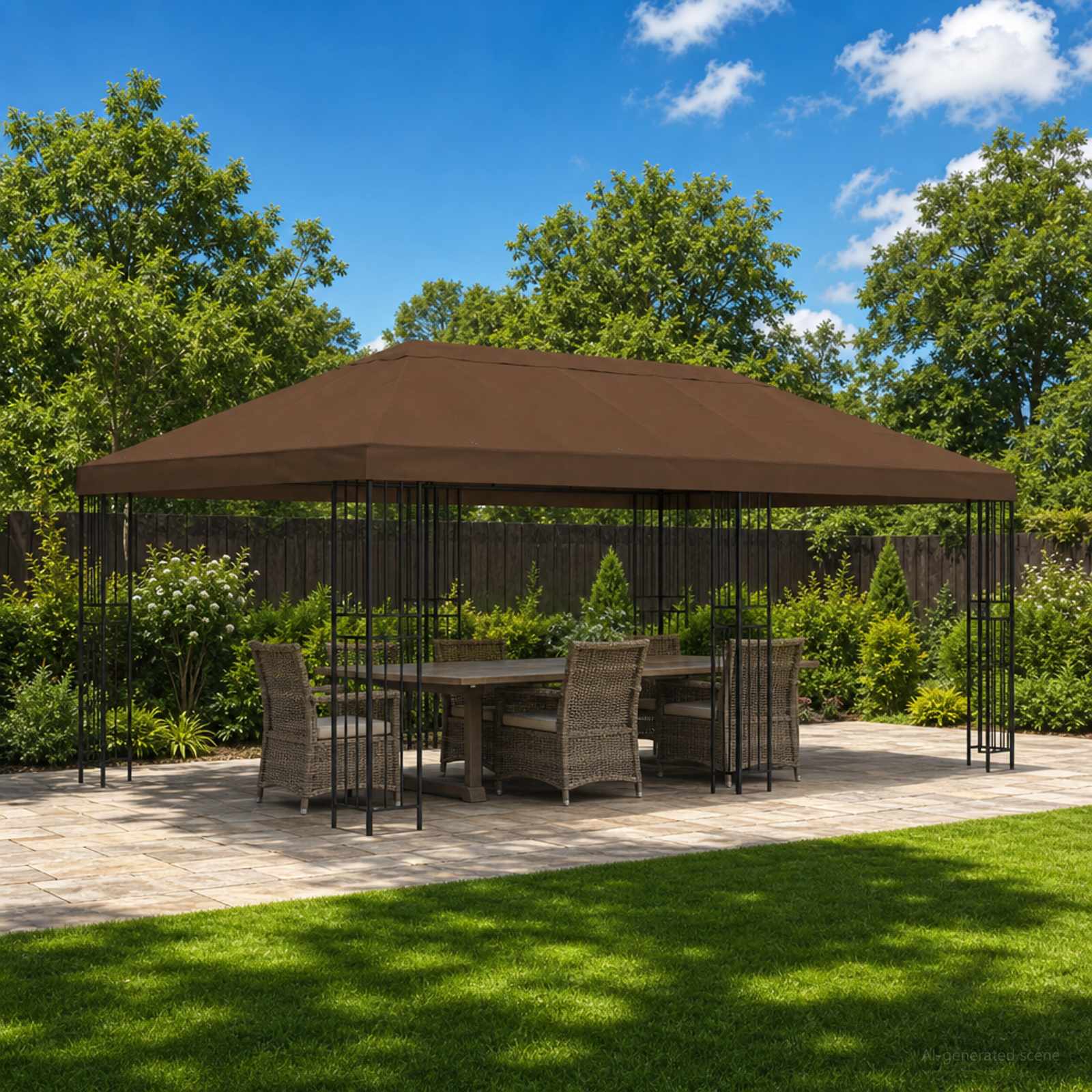 Aia gazebos 6 x 3 m Pruun Polüester ja teras 190 gsm
