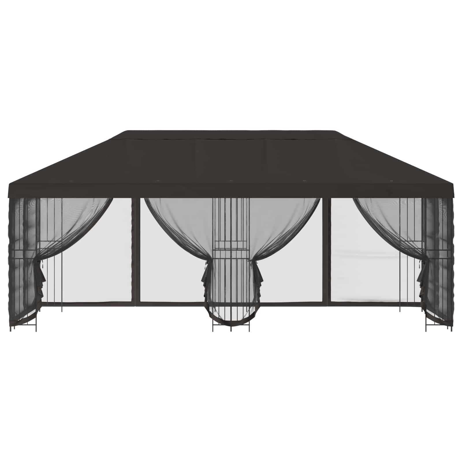 Paviljon külgseinadega 6 x 3 m Antratsiit Polüester ja teras
