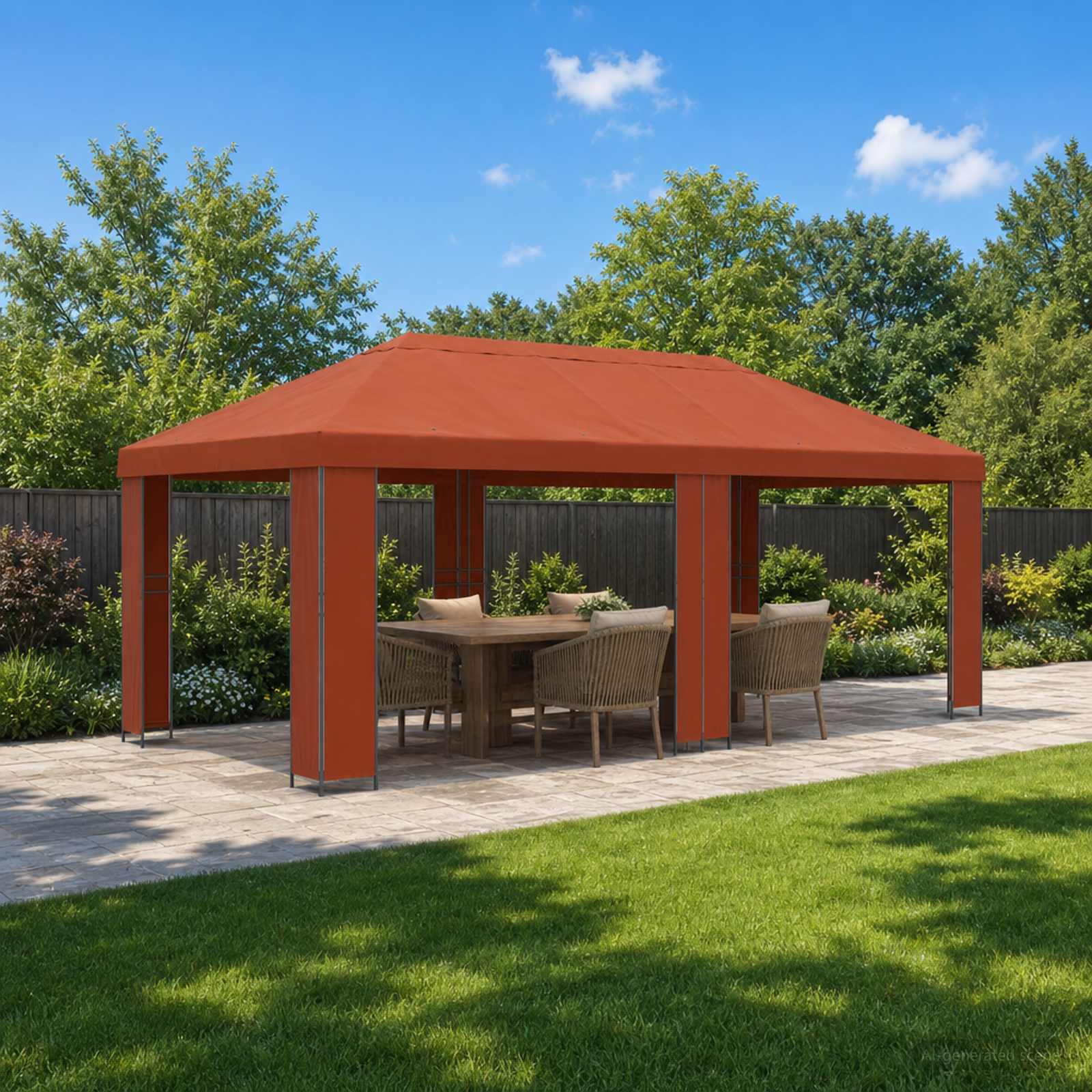 Aia gazebos 6 x 3 m Terrakota Polüester ja teras 190 gsm