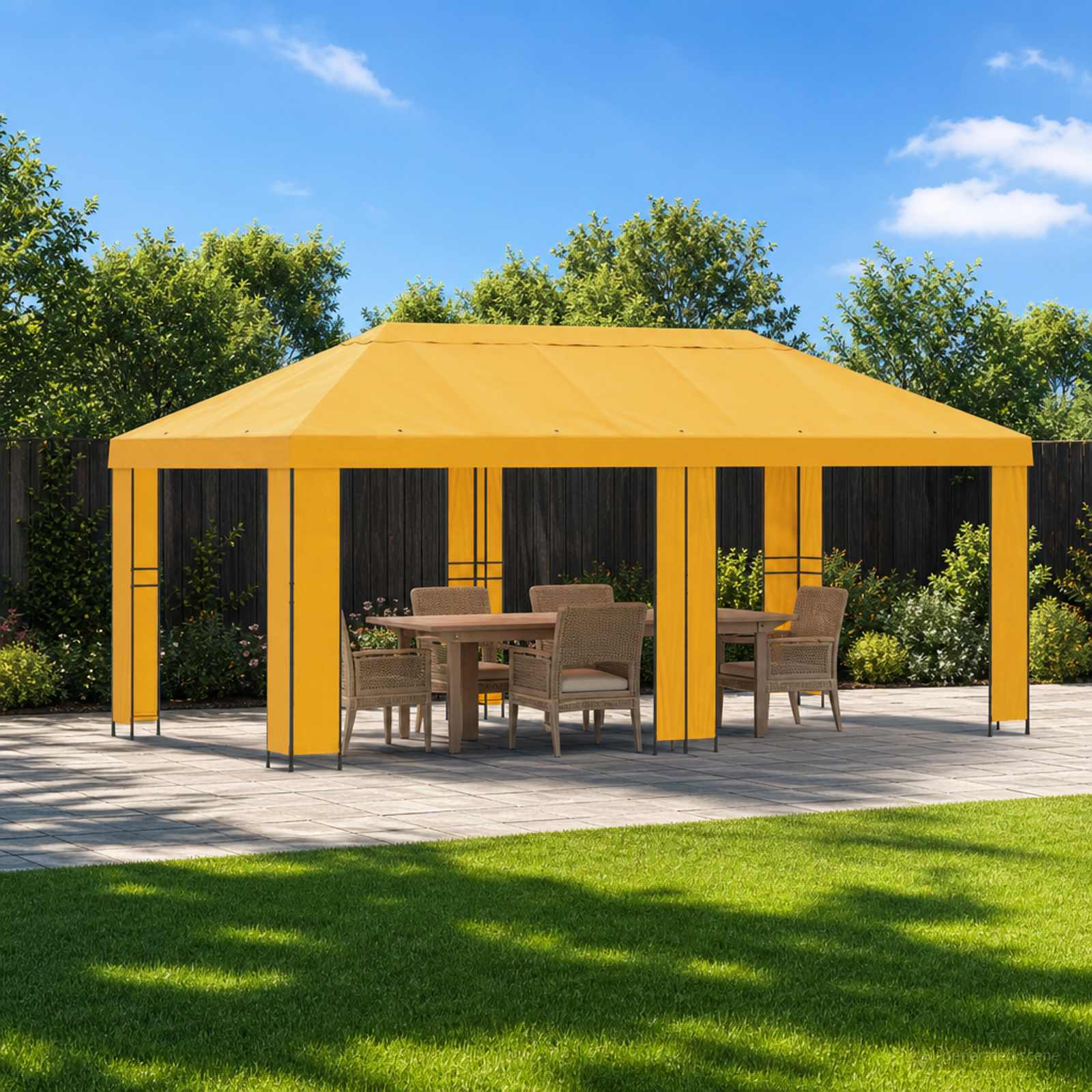 Aia gazebos 6 x 3 m Kollane Polüester ja teras 190 gsm