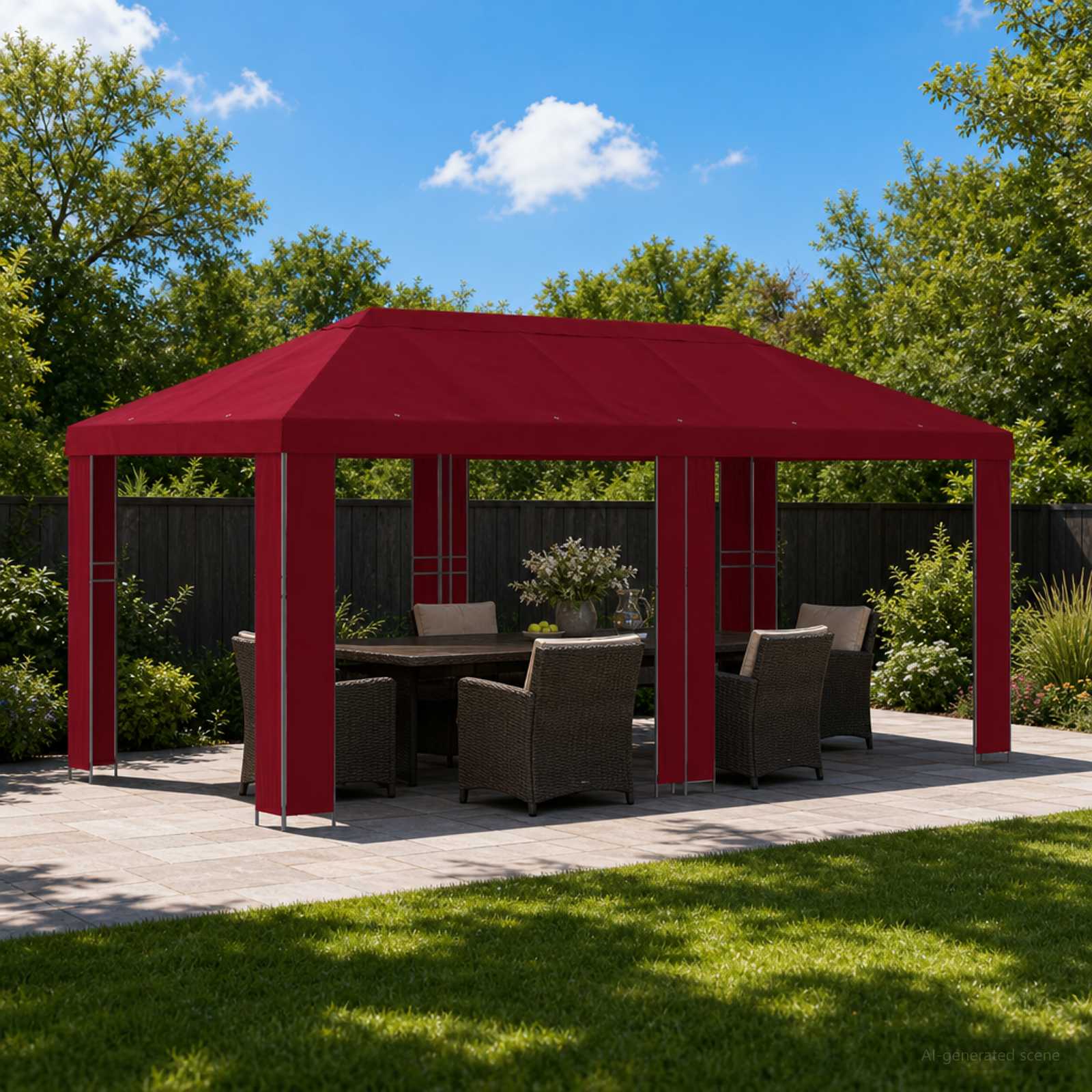 Aia gazebos 6 x 3 m Veinipunane Polüester ja teras 190 gsm