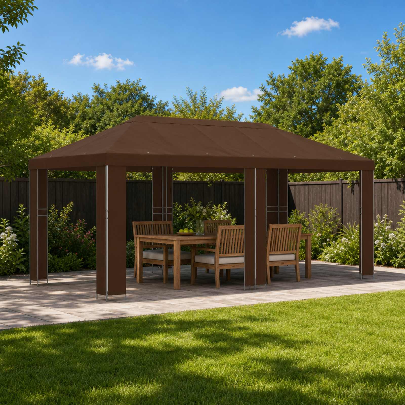 Aia gazebos 6 x 3 m Pruun Polüester ja teras 190 gsm