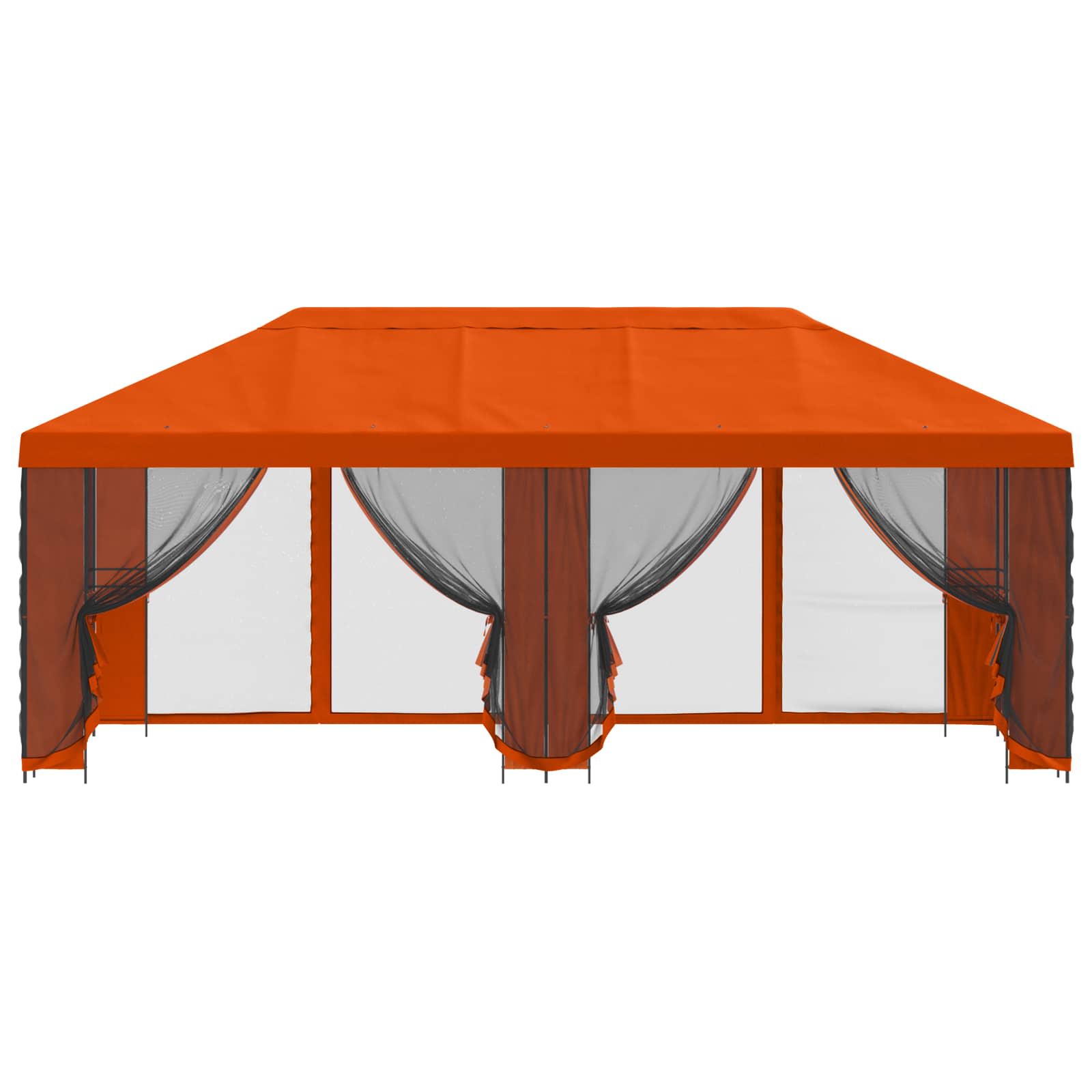 Aia telk külgseintega 6 x 3 m Oranž Polüester ja teras 190 gsm