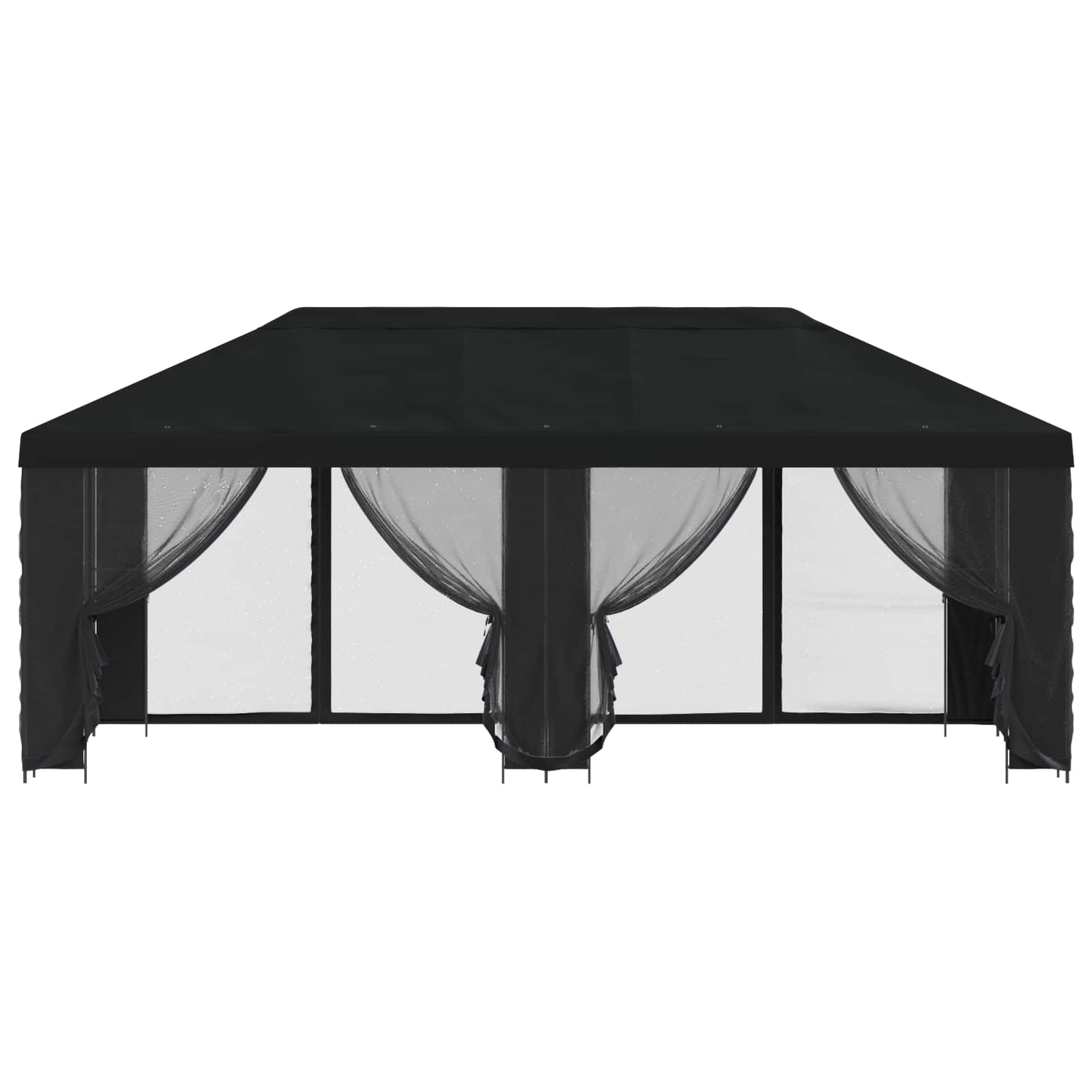 Aia telk külgseintega 6 x 3 m Must Polüester ja teras 190 gsm