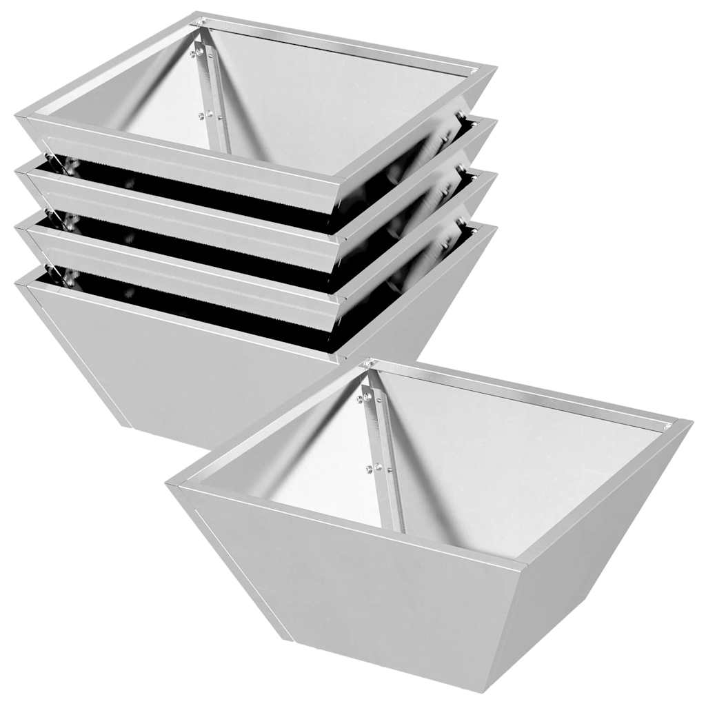 Aia istutuspot 5 tk Hõbedane 35 x 35 x 15 cm Roostevaba teras