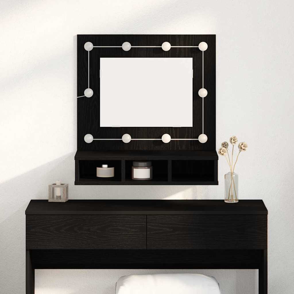 Peeglikapp Must tamm 60 x 31,5 x 62 cm Tehispuit