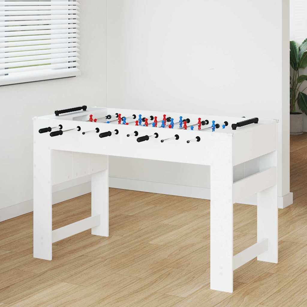Foosball laud Valge 125 x 60,5 x 80 cm Tehispuit
