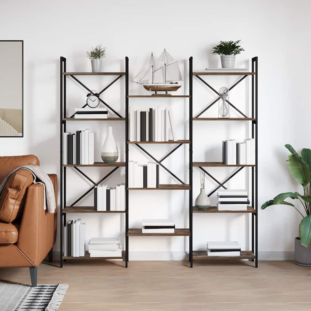 Raamatukapp 156 x 25 x 167 cm Tehispuit Suitsutatud tamm
