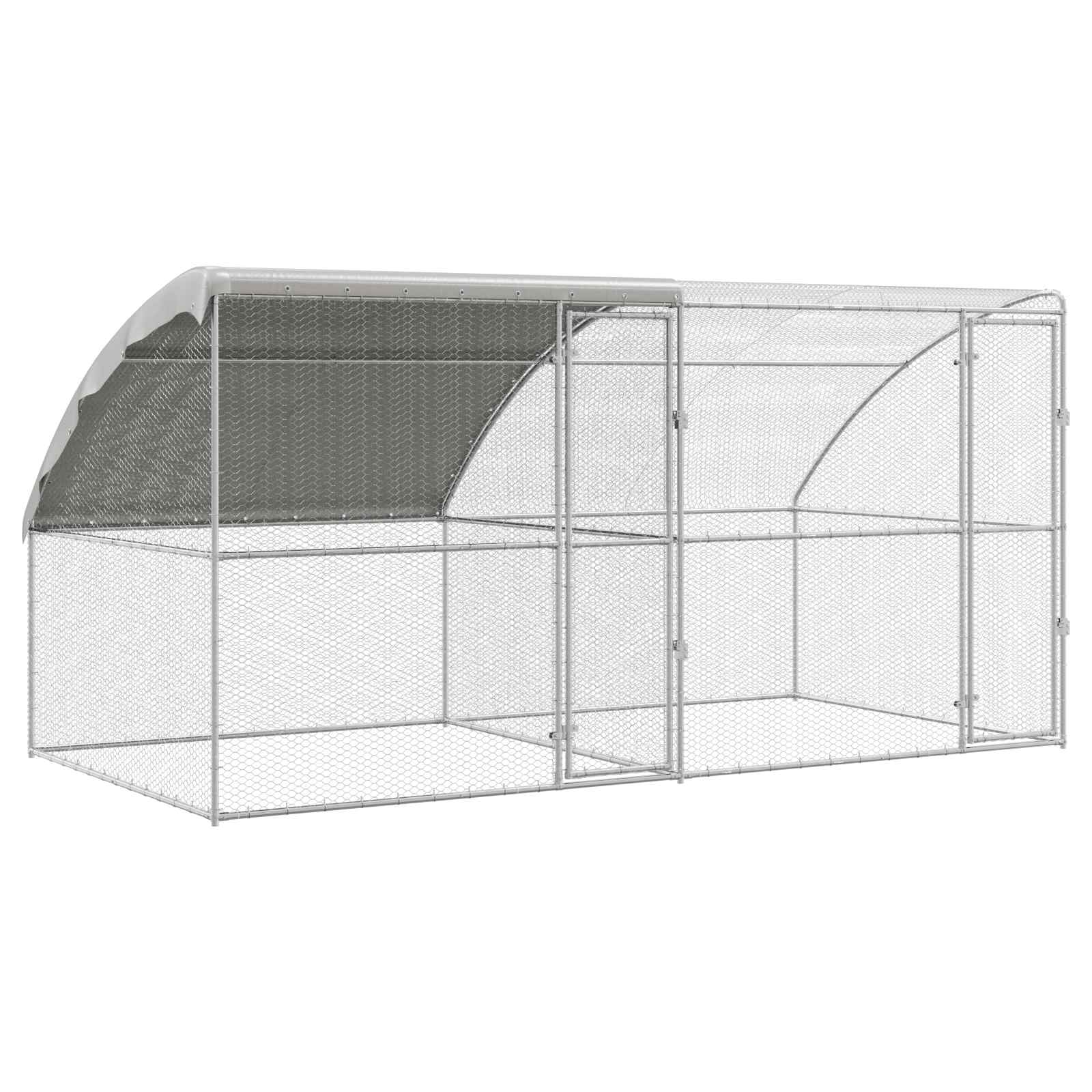 2 uksega kanapuur 2 tk Hõbedane 400x200x200cm Terase ja PE