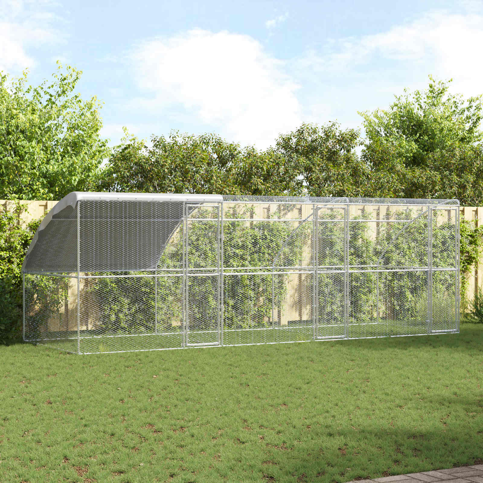 3 uksega kanapuur 3 tk Hõbedane 600x200x200cm Terase ja PE