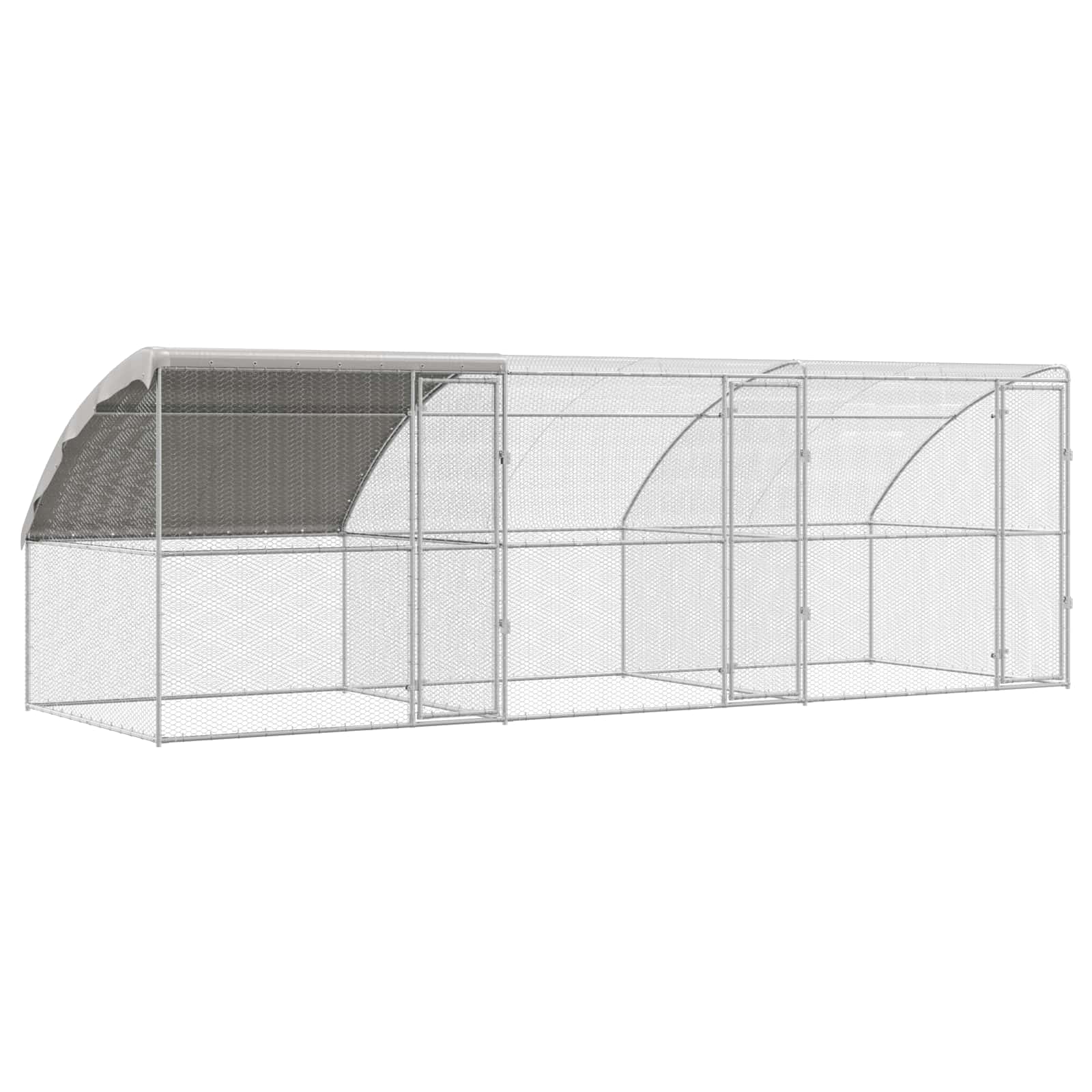 3 uksega kanapuur 3 tk Hõbedane 600x200x200cm Terase ja PE
