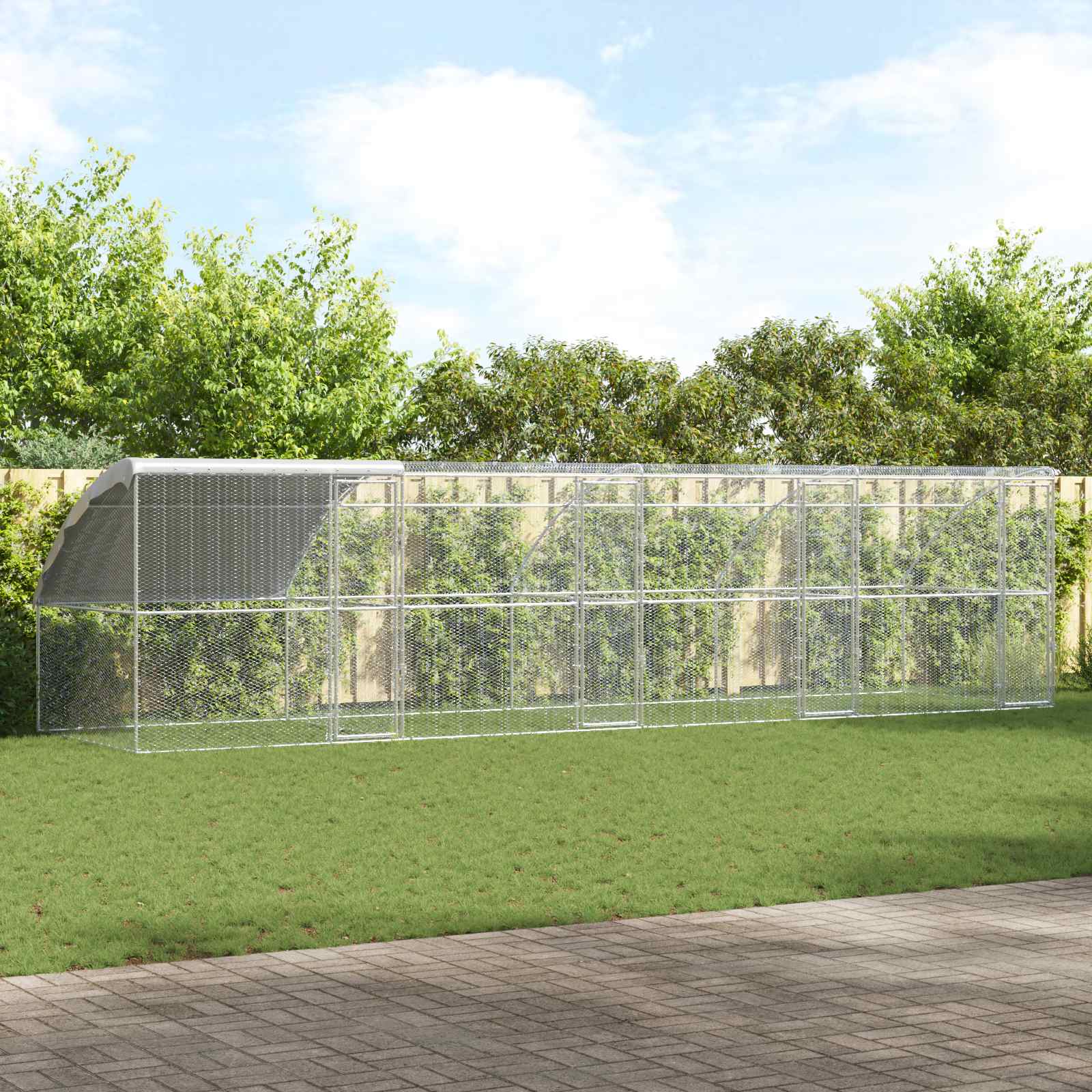 Kanakpuur 4 tk Hõbedane 800 x 200 x 200 cm Terase ja PE