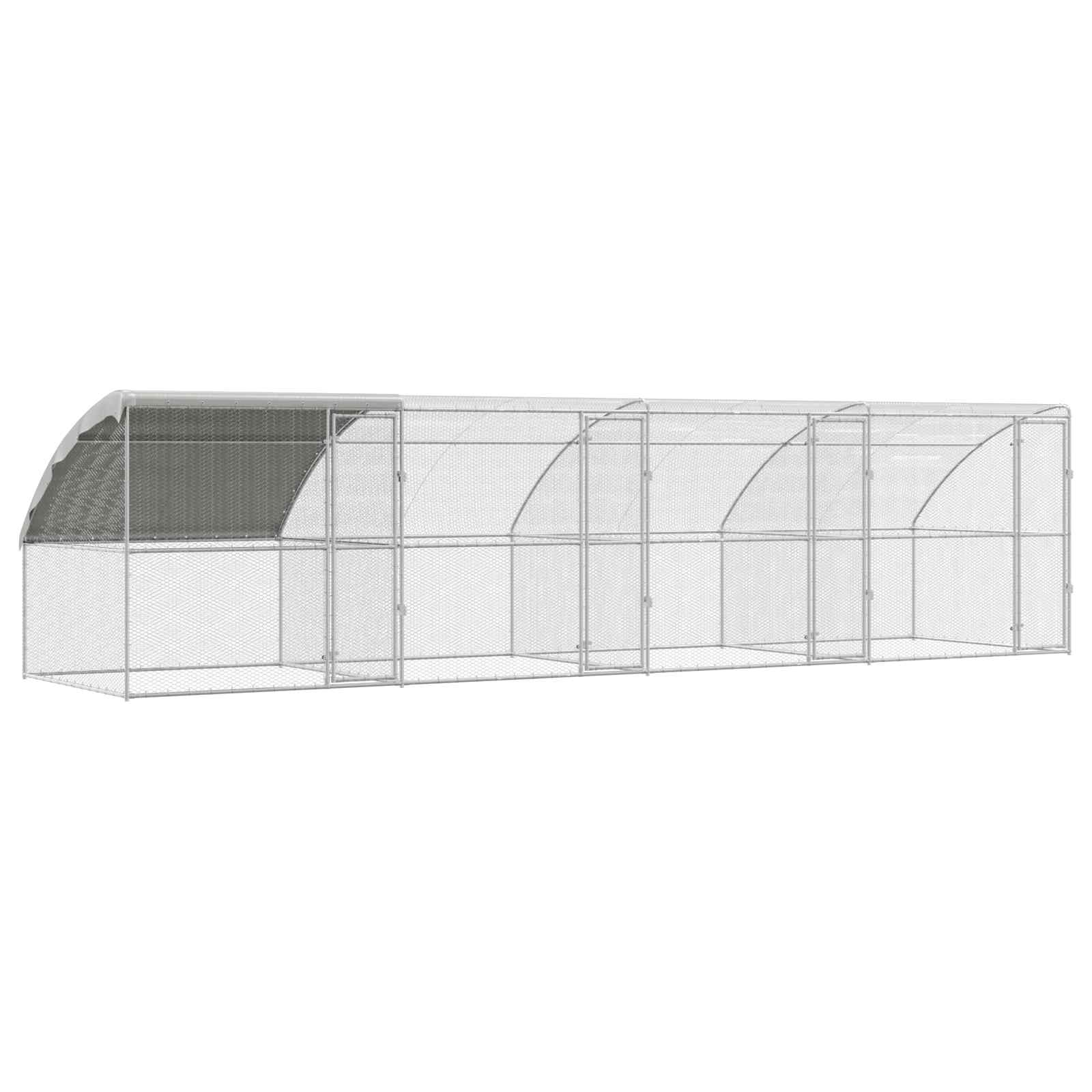 Kanakpuur 4 tk Hõbedane 800 x 200 x 200 cm Terase ja PE