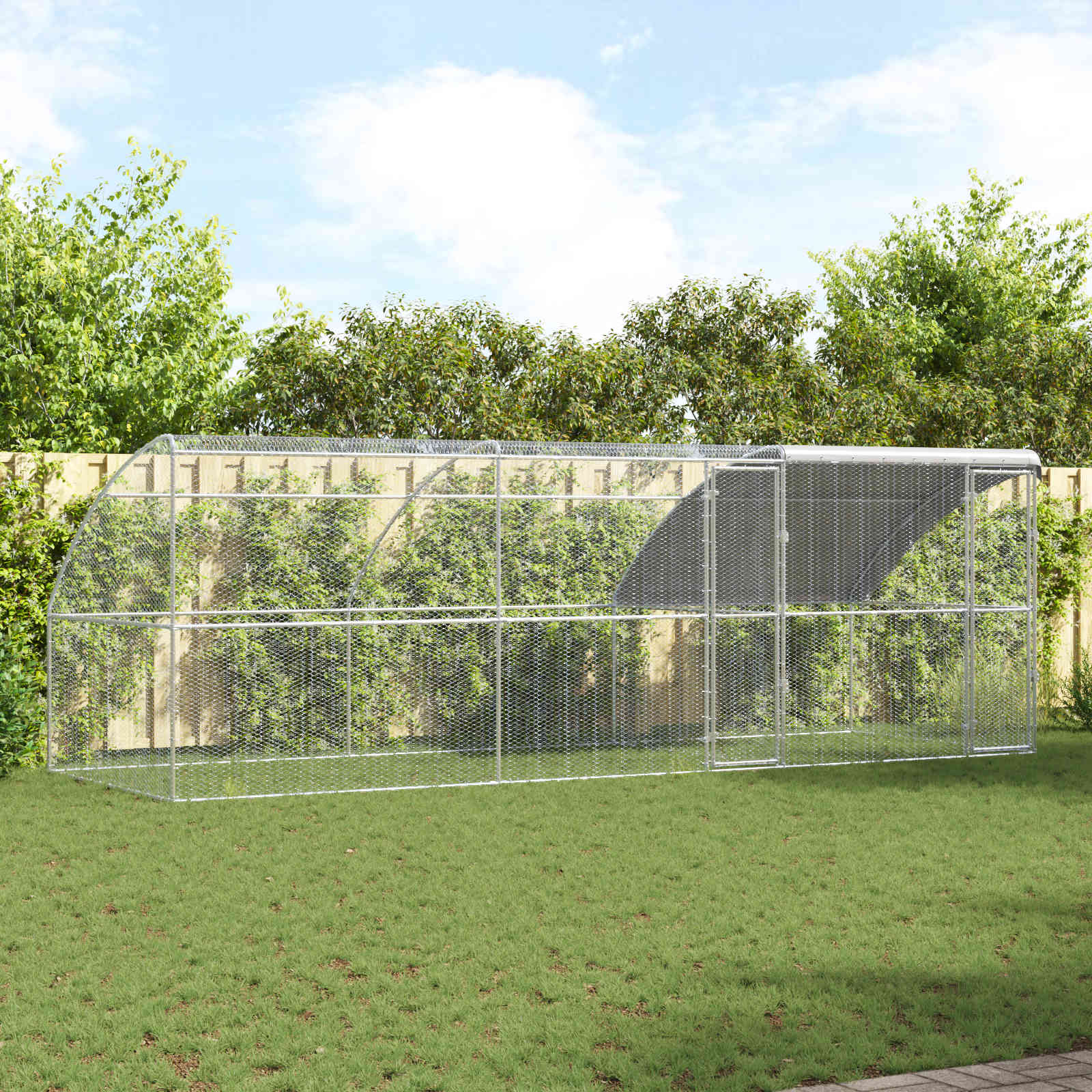 2 uksega kanapuur 3 tk Hõbedane 600x200x200cm Terase ja PE