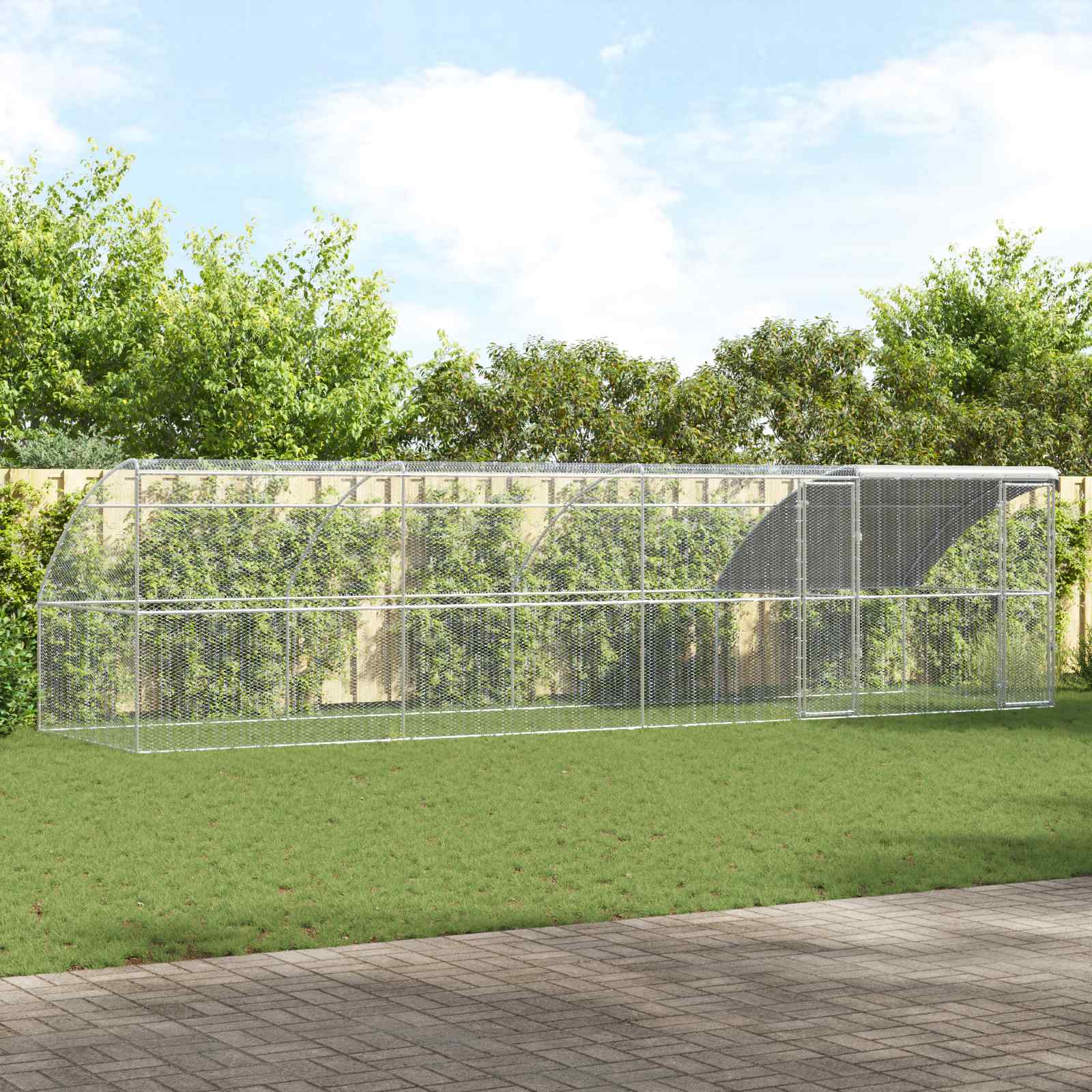 Kanakpuur 4 tk Hõbedane 800 x 200 x 200 cm Terase ja PE