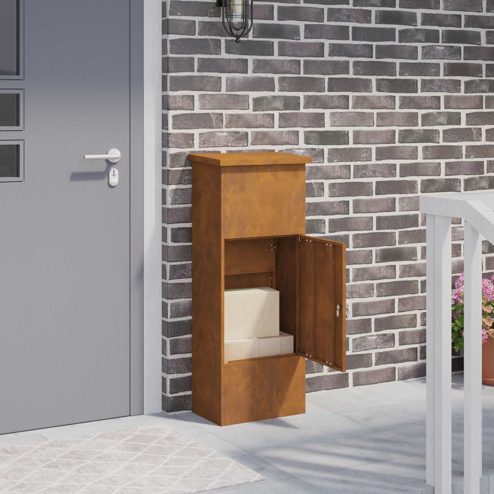 Pakiautomaat uksega Rooste 44,5 x 29 x 110,5 cm terase tüüp