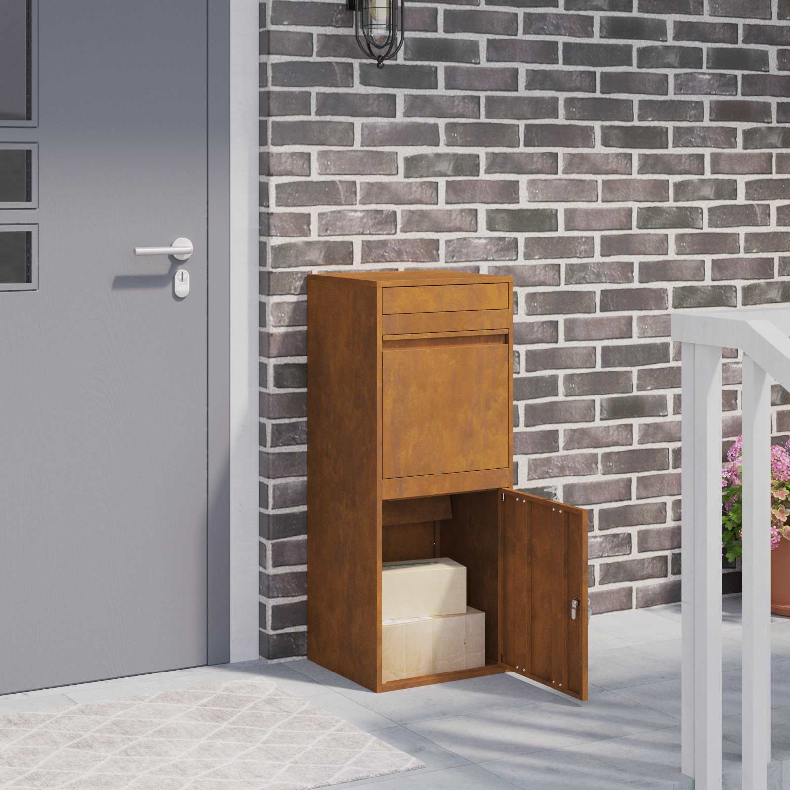 Pakiautomaat Rooste 41 x 38 x 103 cm Ilmastikukindel teras