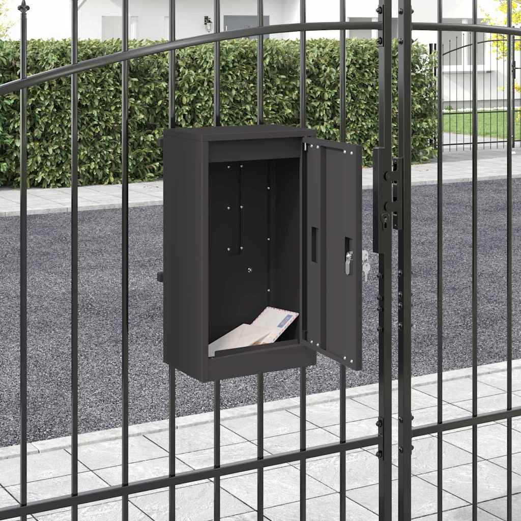 Postkast ladustamisega uksega lukuga Must 30 x 20 x 55 cm Teras
