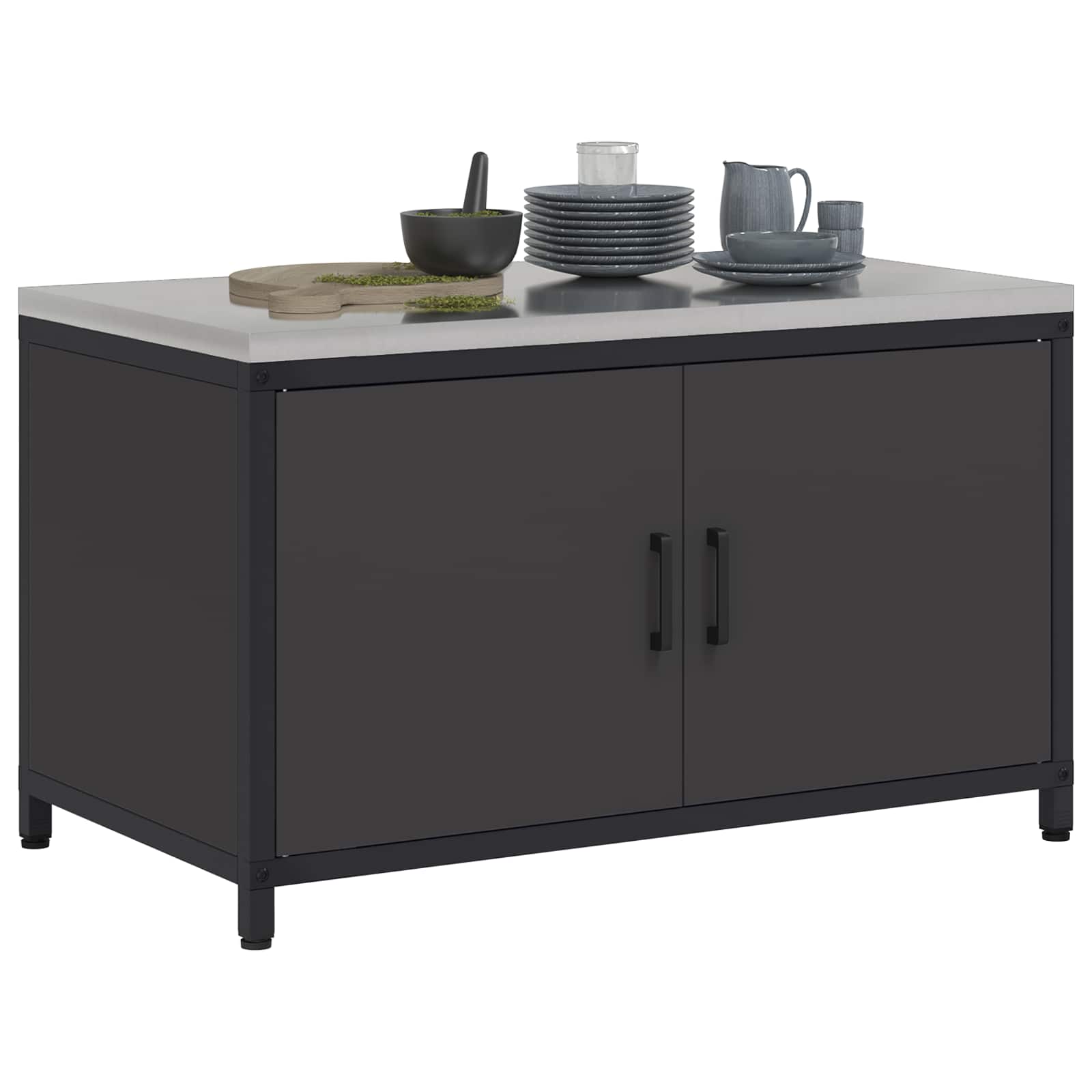 Köögivarustuse Kapp HATTEM Must 90 x 50 x 53 cm Teras