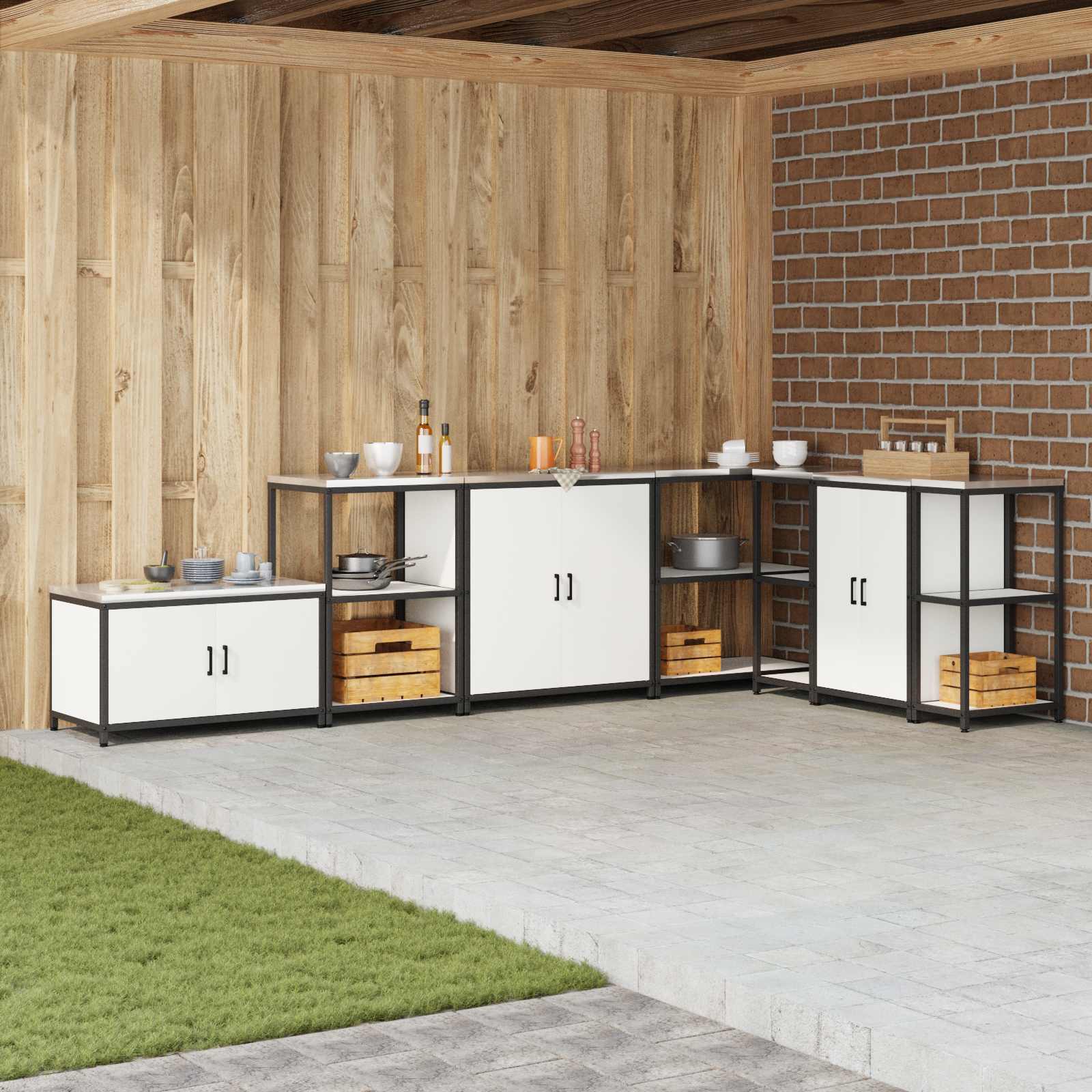 Köögivarustuse Kapp HATTEM Valge 90 x 50 x 53 cm Teras
