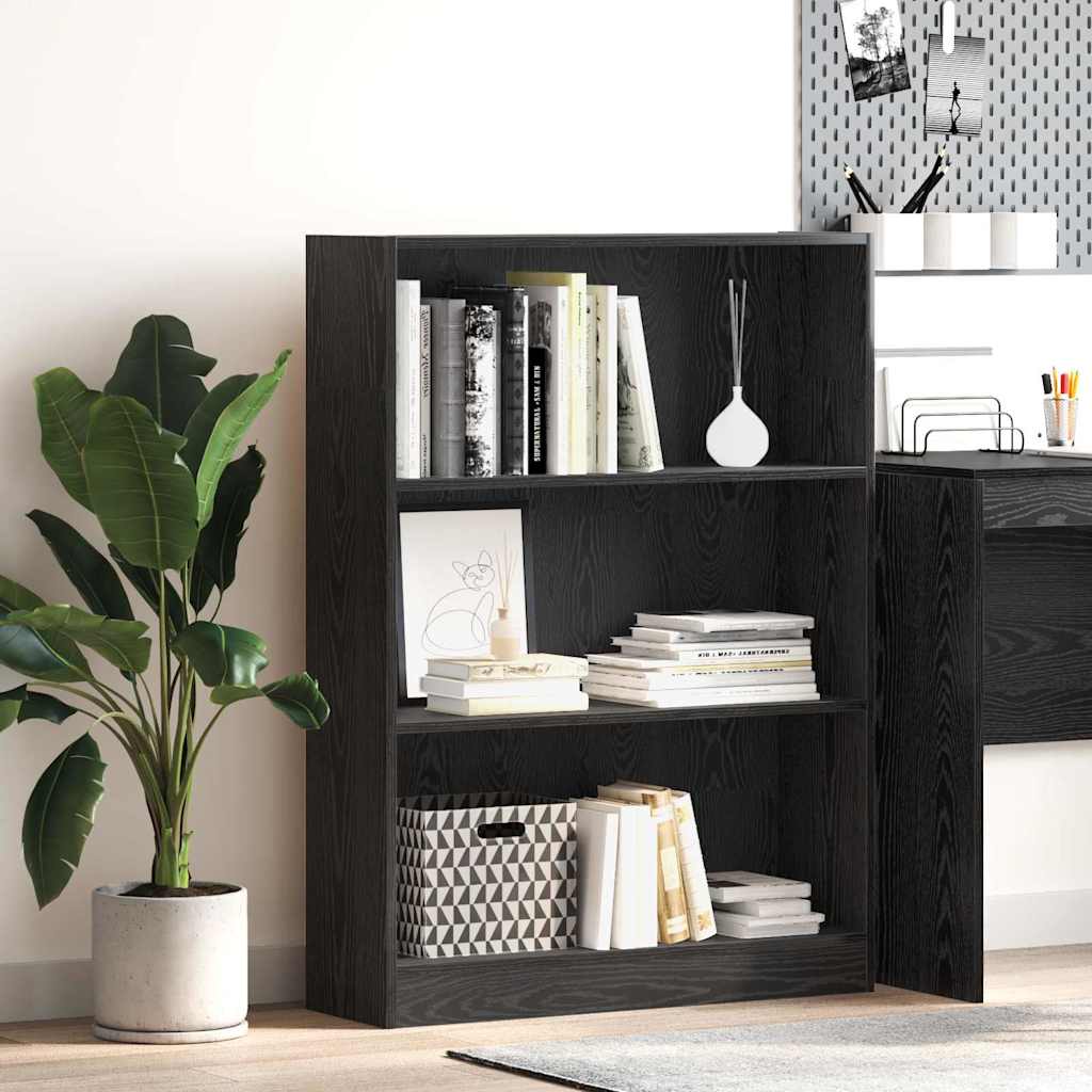 Raamatukapp 80 x 24 x 109 cm Tehispuit Must tamm