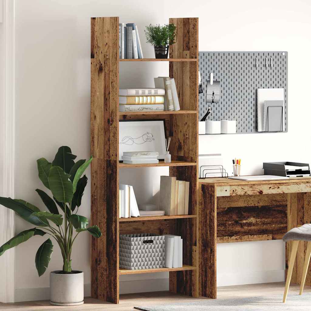 Raamaturiiul 5 tasandit 60 x 35 x 180 cm Tehispuit Vana puit
