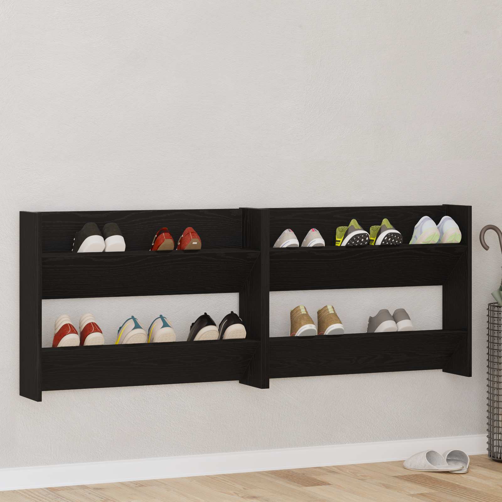 Kinga kapp 2 tk 83 x 18 x 60 cm Tehispuit Must tamm
