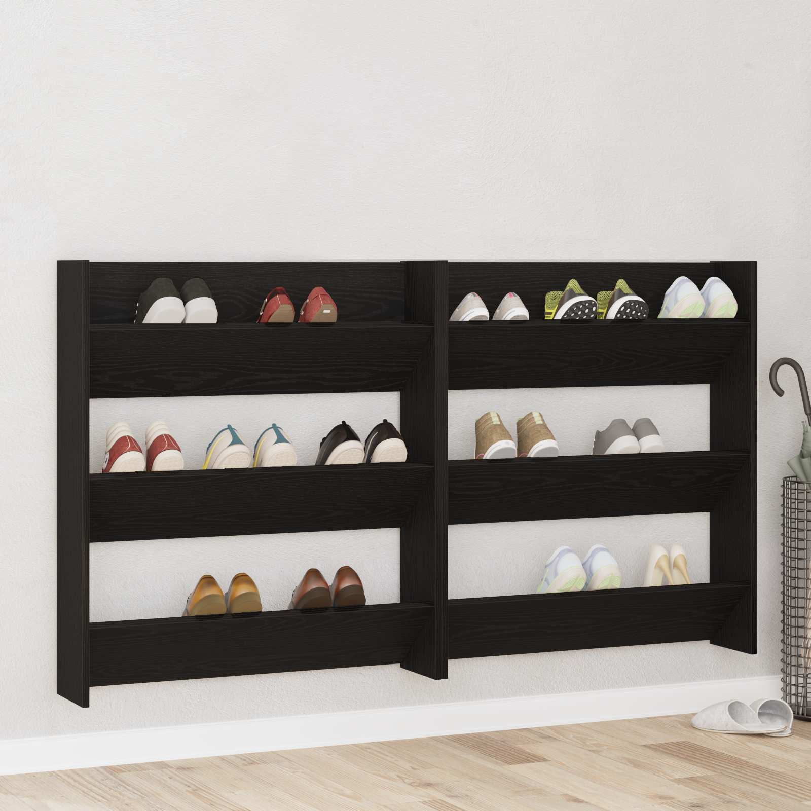 Kinga kapp 2 tk 86 x 18 x 90 cm Tehispuit Must tamm