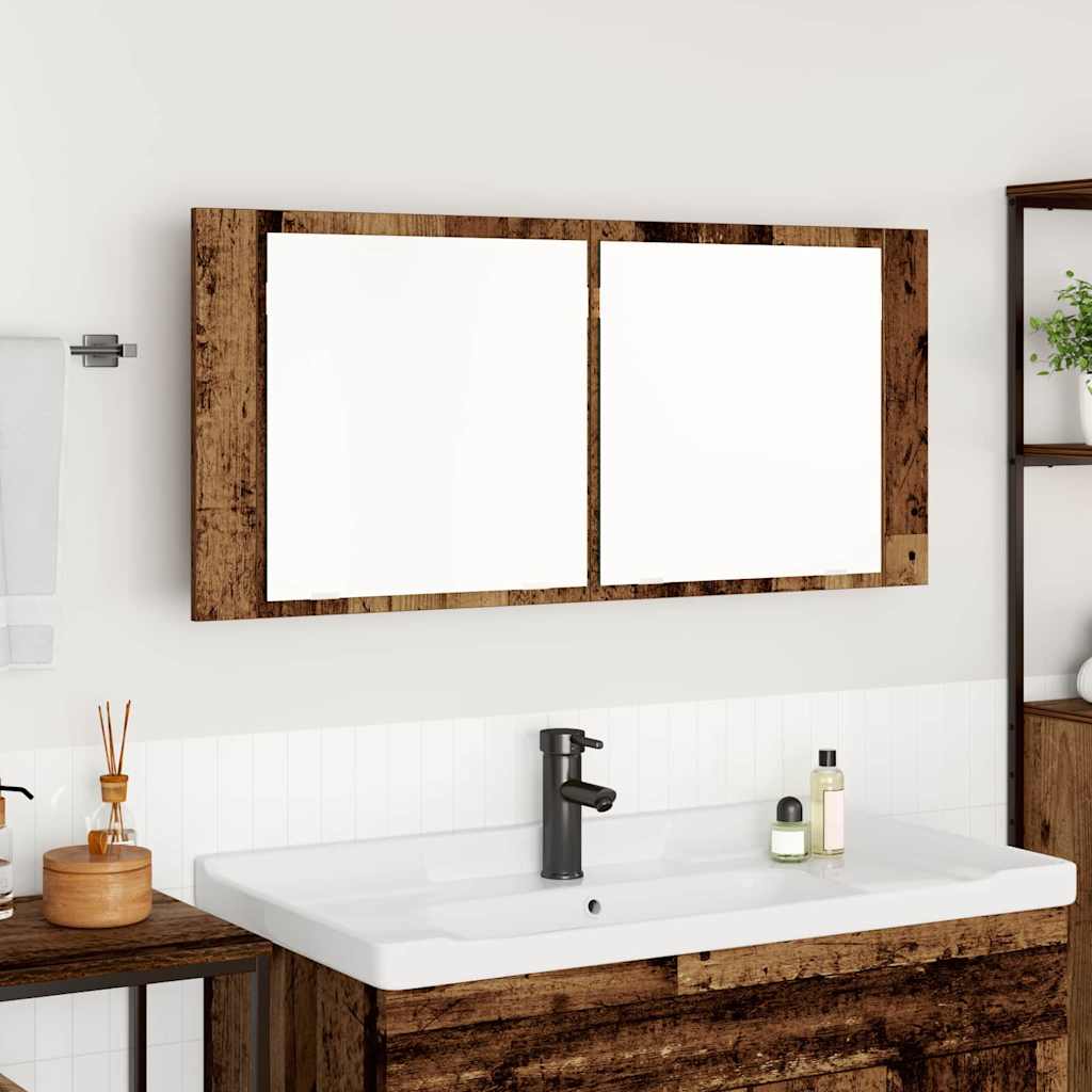 LED peegelkap Vana puit 100 x 12 x 45 cm Tehispuit