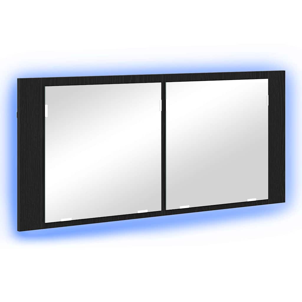 LED peegelkap Must tamm 100 x 12 x 45 cm Tehispuit