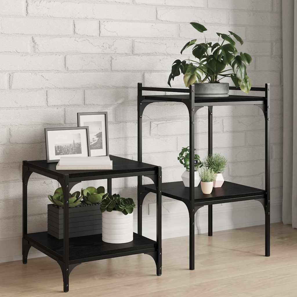 Raamatute riiuli plaat 3 tasandit 4 tk 40 x 40 x 1,5 cm Must