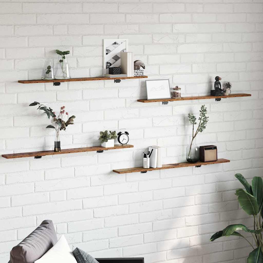 Raamatute riiuli plaat 3 tasandit 4 tk 100 x 10 x 1,5 cm Pruun