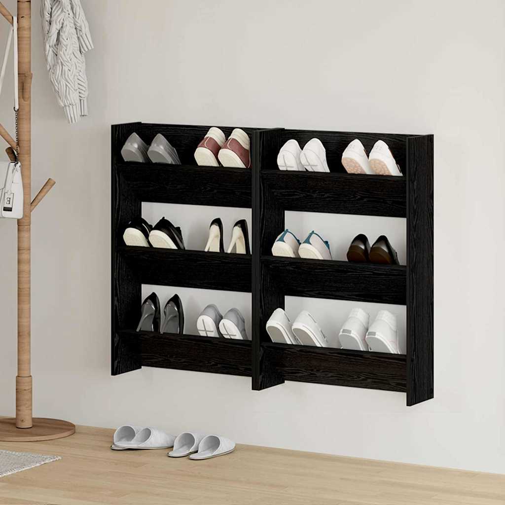 Kinga kapp 2 tk 60 x 18 x 90 cm Tehispuit Must tamm
