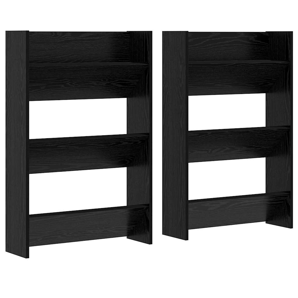 Kinga kapp 2 tk 60 x 18 x 90 cm Tehispuit Must tamm