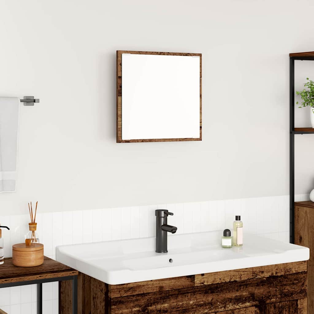 LED vannitoa peegel Vana puit 40 x 37 x 8.5 cm Tehispuit