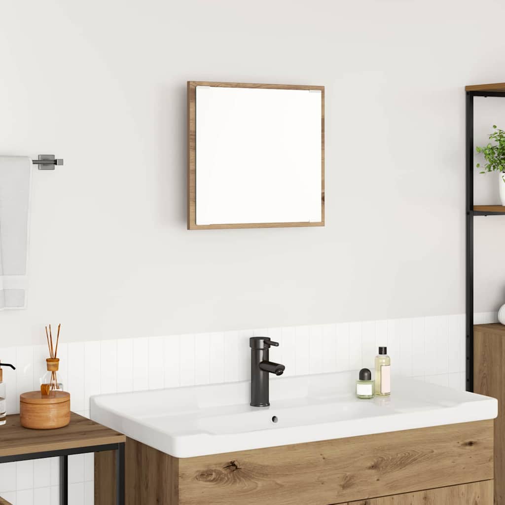 LED vannitoa peegel Käsitööpuu 40 x 37 x 8.5 cm Tehispuit
