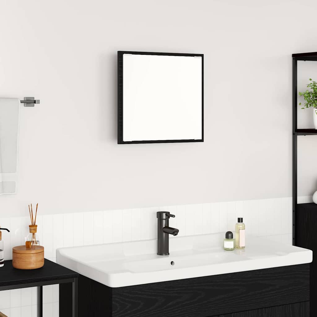 LED vannitoa peegel Must tamm 40 x 37 x 8.5 cm Tehispuit