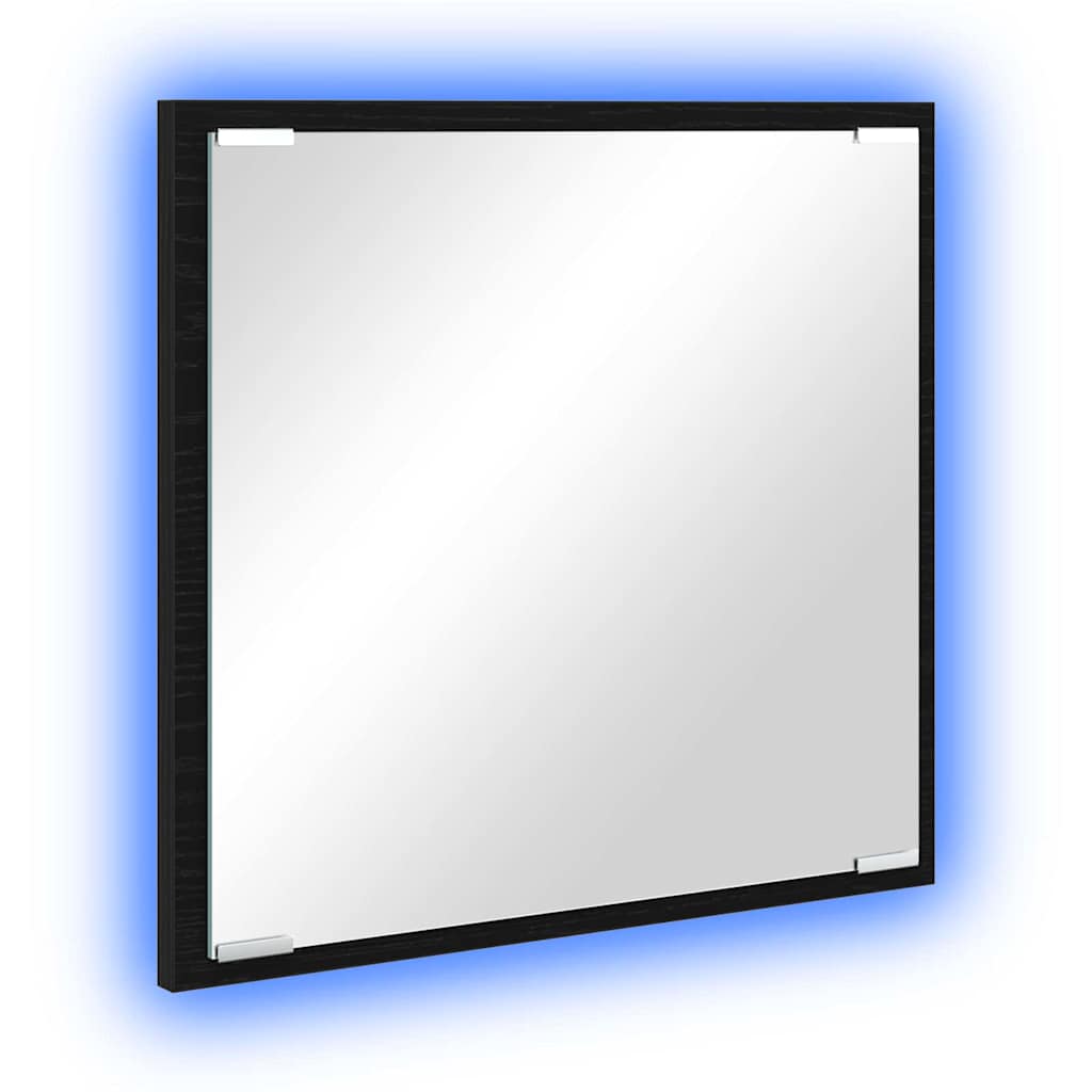 LED vannitoa peegel Must tamm 40 x 37 x 8.5 cm Tehispuit