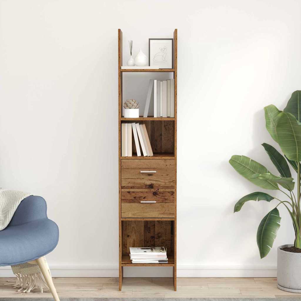Raamaturiiul 2 tasandit 40 x 35 x 180 cm Tehispuit Vana puit