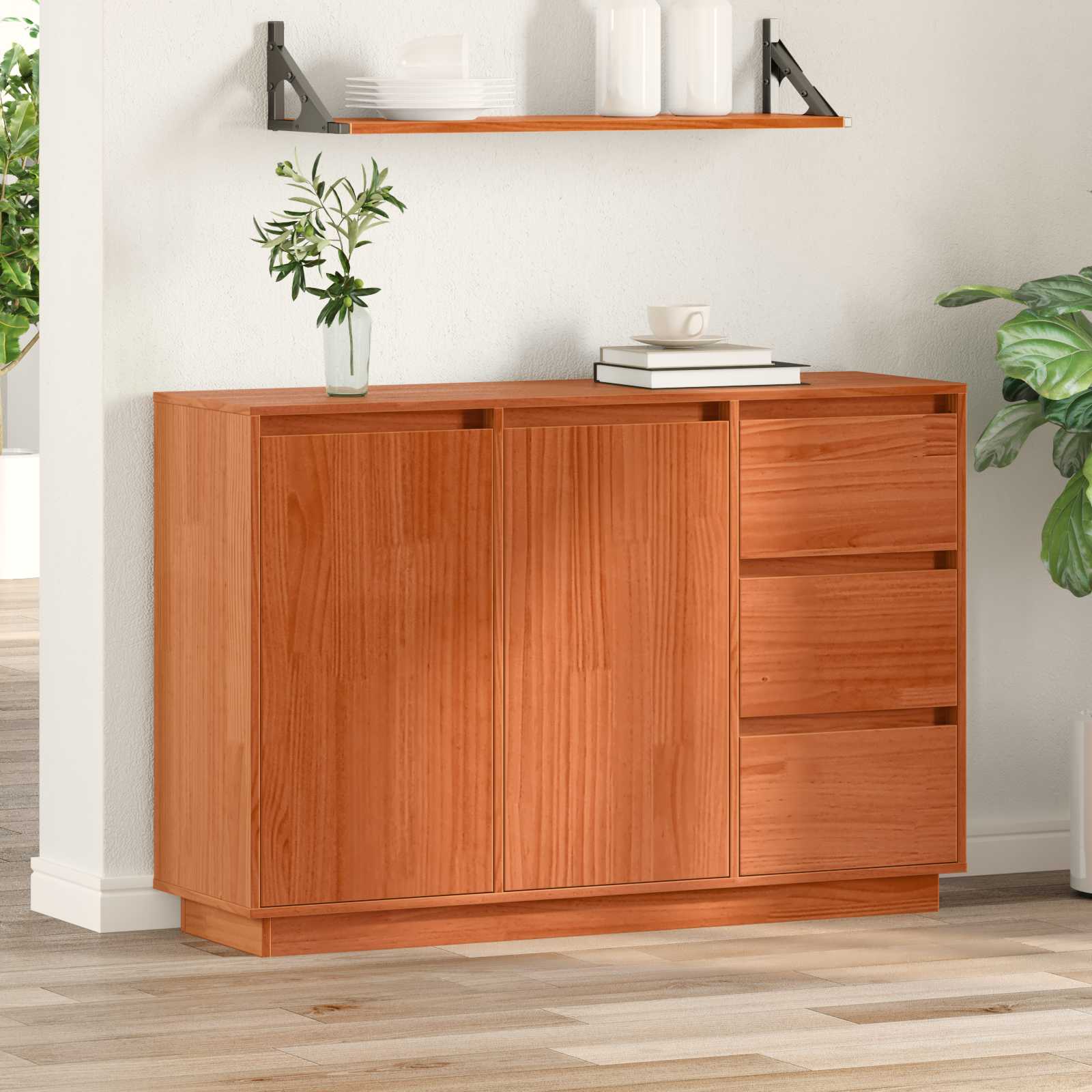 Kõide sahtliga Pruun tamme 111 x 34 x 75 cm Tahke mänd