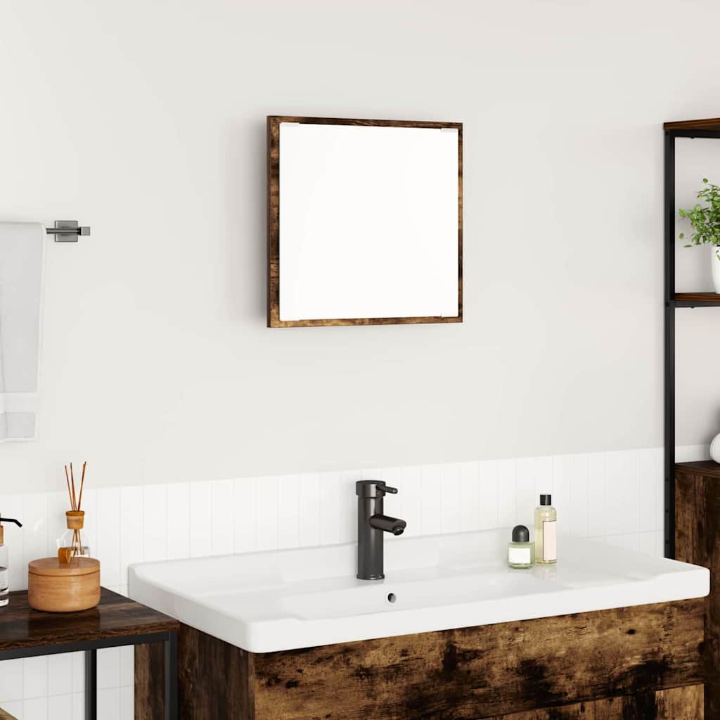 LED vannitoa peegel Suitsetatud tamm 40 x 37 x 8.5 cm Tehispuit