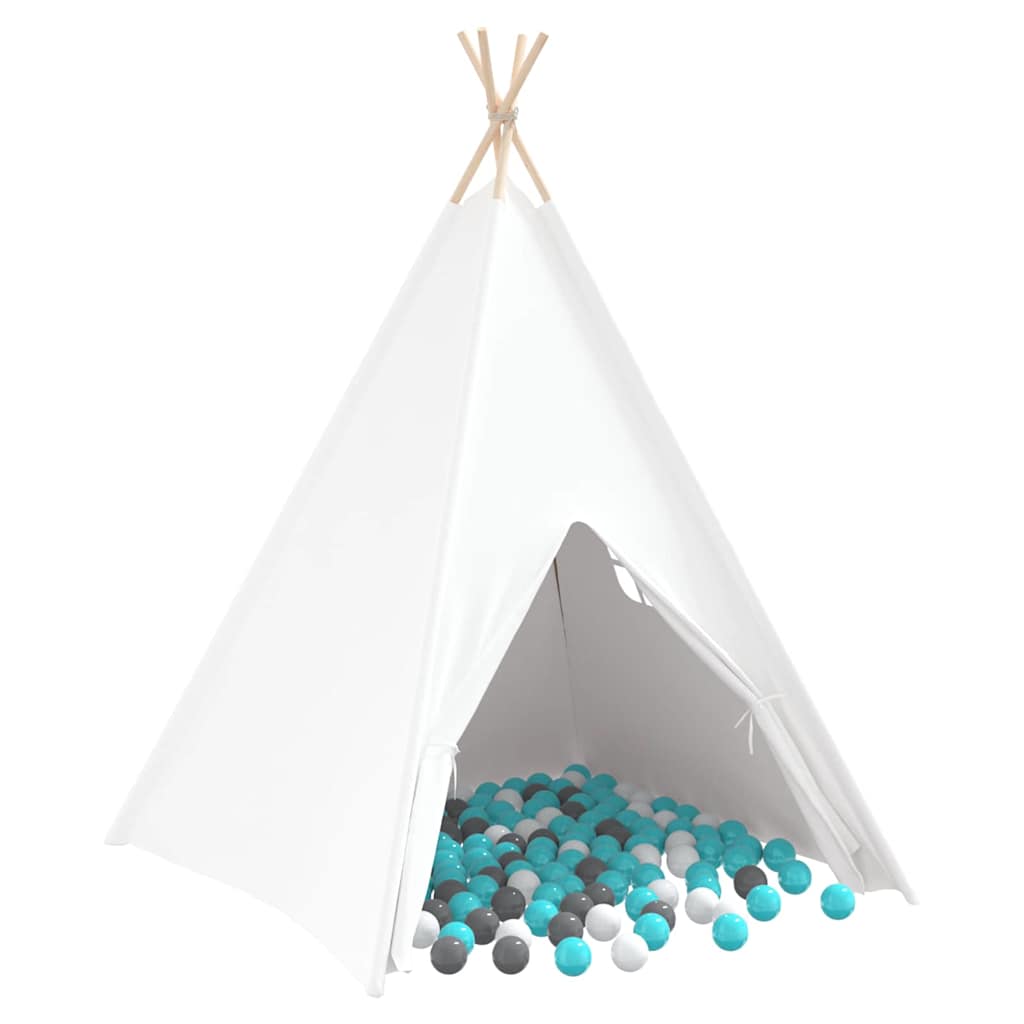 Teepee telk Valge 120 x 120 x 150 cm Kangas ja plast
