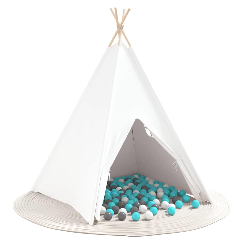 Teepee telk Valge 120 x 120 x 150 cm Kangas ja plast
