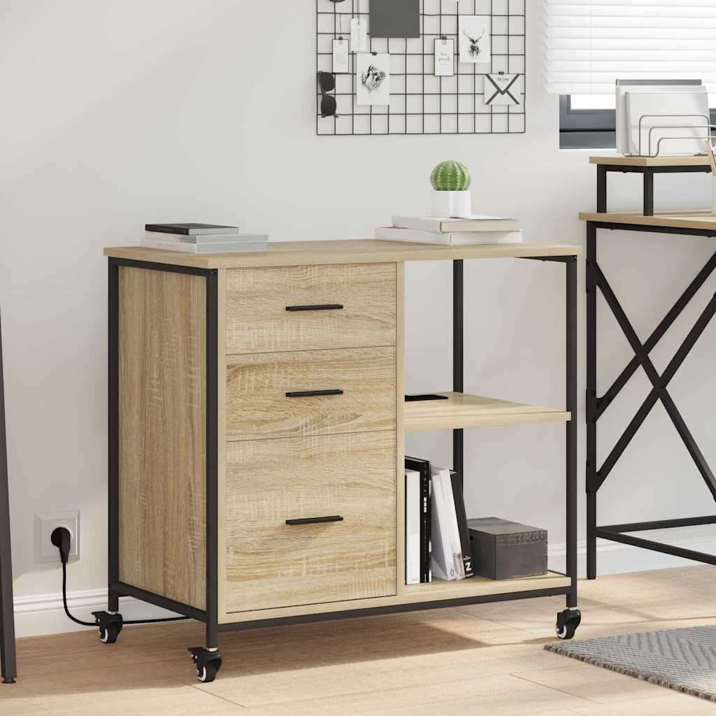 Kapp laadimisjaamaga 76 x 41 x 72 cm Tehispuit Sonoma tamm