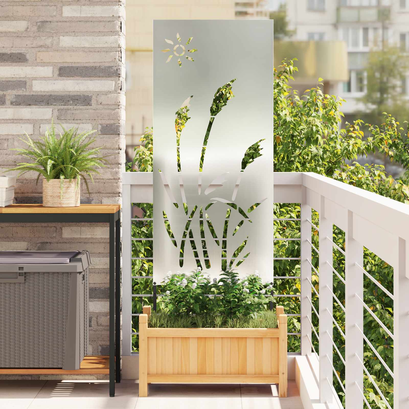Aia privaatsuse kate Hõbedane 50 x 140 cm Tsingitud teras