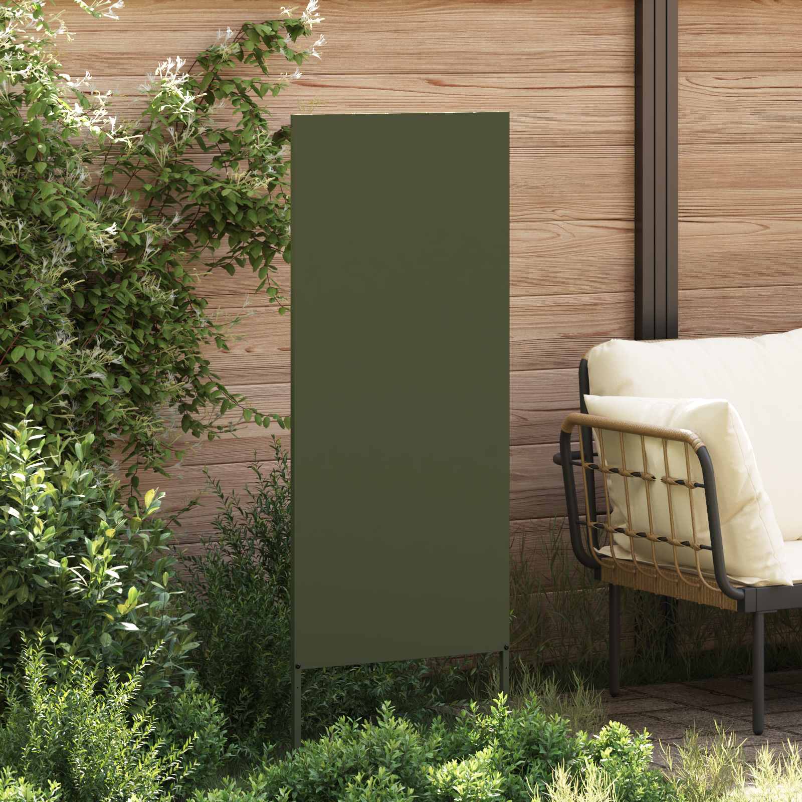 Aia privaatsuse kate Oliiviroheline 50 x 140 cm Külmpruun teras