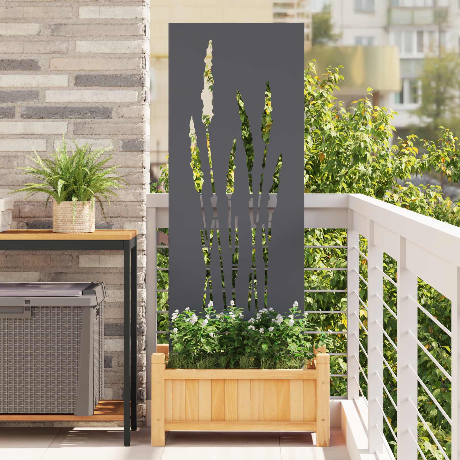 Aia privaatsuse kate Antratsiit 50 x 140 cm Külmpruun teras