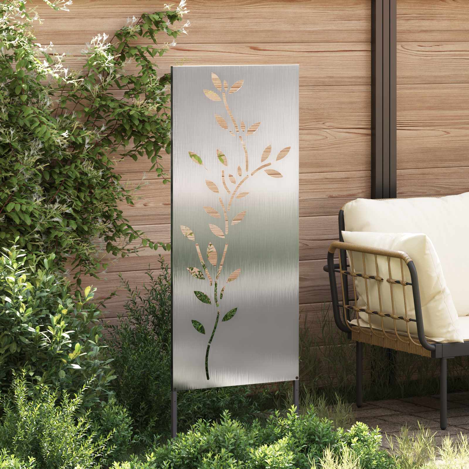Aia privaatsuse kate Hõbedane 50 x 140 cm Roostevaba teras