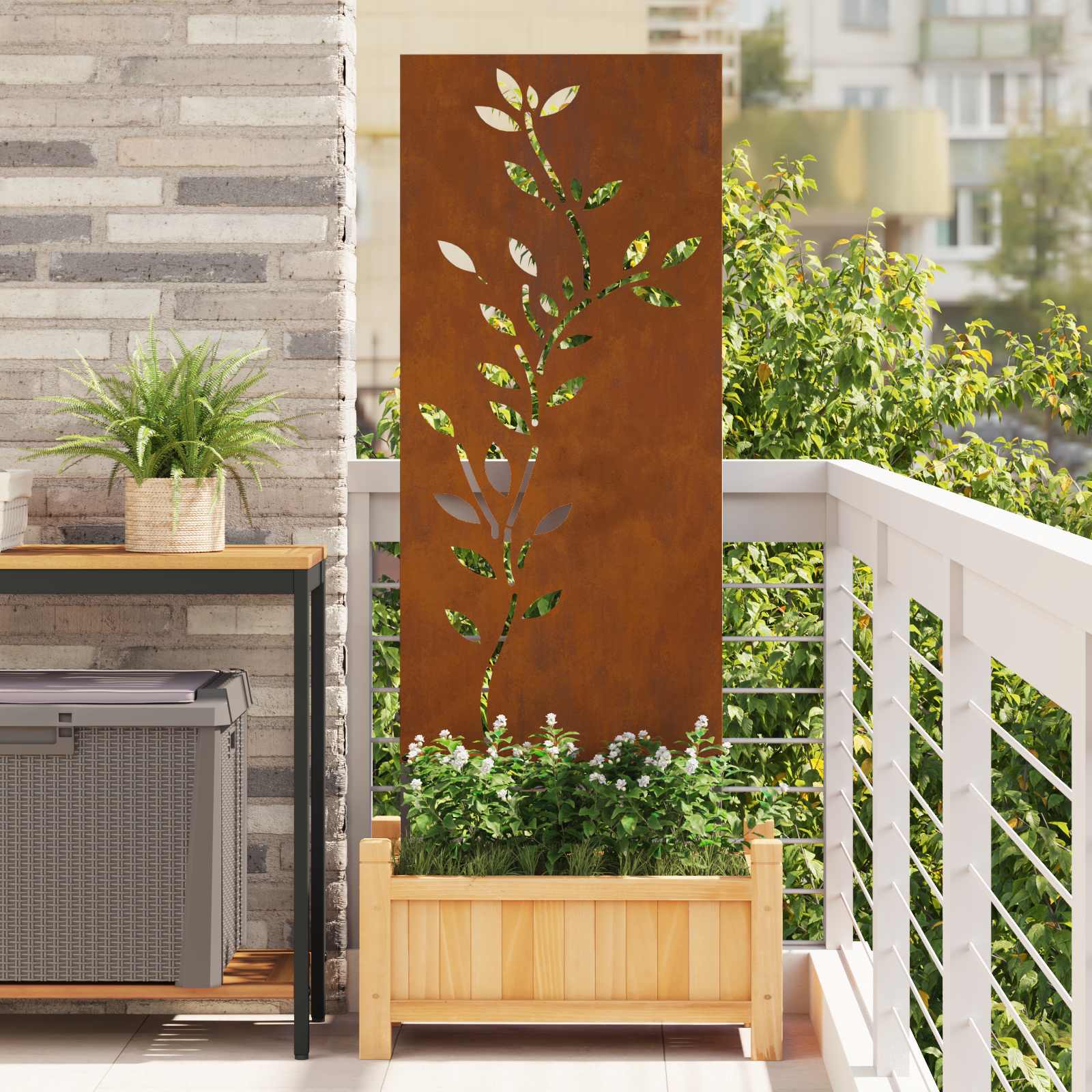 Aia privaatsuse kate Lilled Rooste 50 x 140 cm terase tüüp